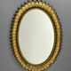 Midcentury bohemian hollywood regency spanish gilt metal sun mirror, 1960s
