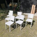 6 painted wooden chairs