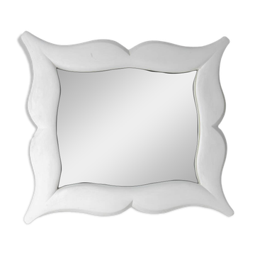 Miroir en stuc de style Art déco de forme « moustache ». Années 1990.
