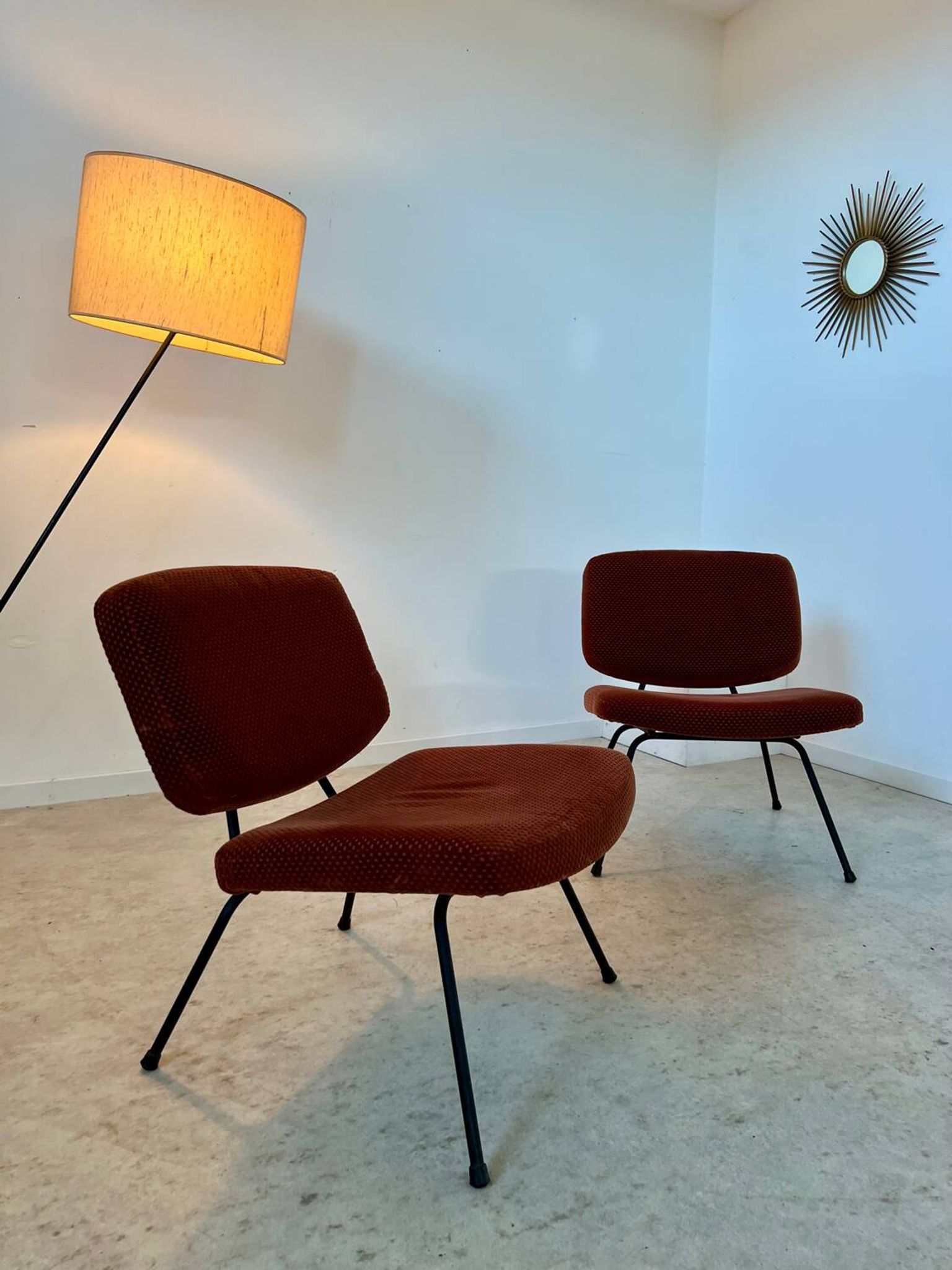 Lot of 2 old CM 190 armchairs by Pierre Paulin, French design from the 60s