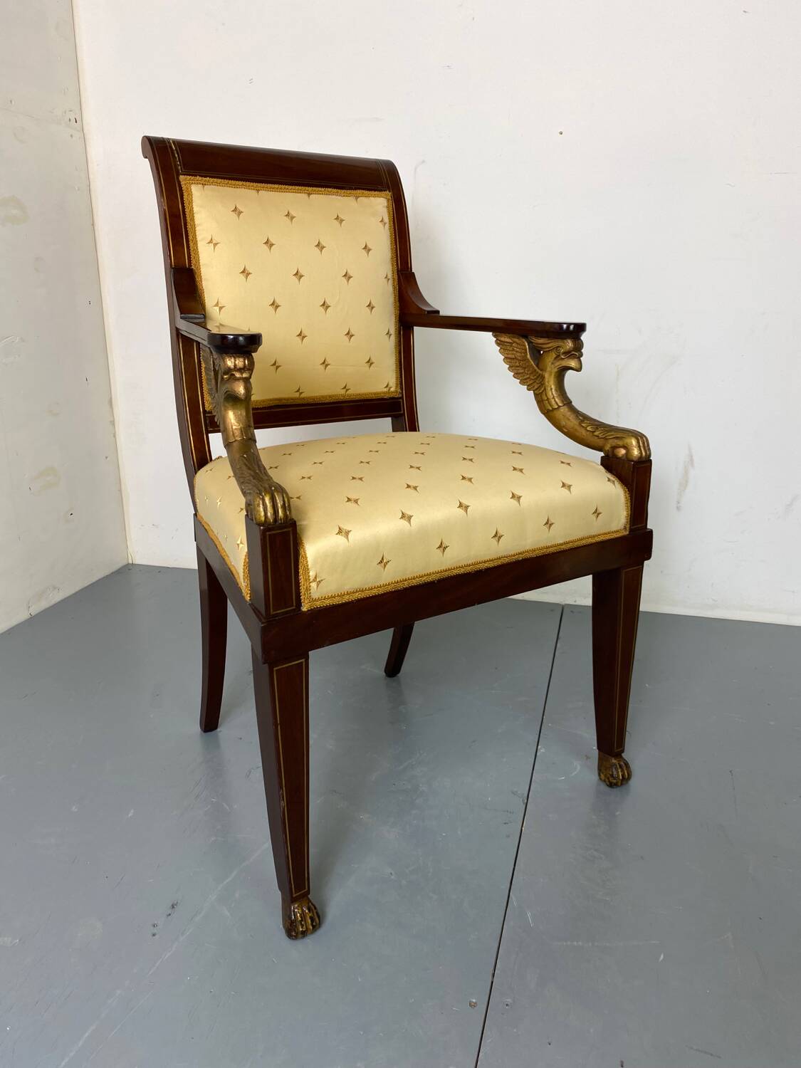 Fauteuil haut Empire français ancien
