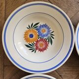 Assiettes creuses vintage fleuries "Phénix"