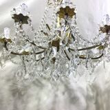 Chandelier with 8 lights in bronze and crystal