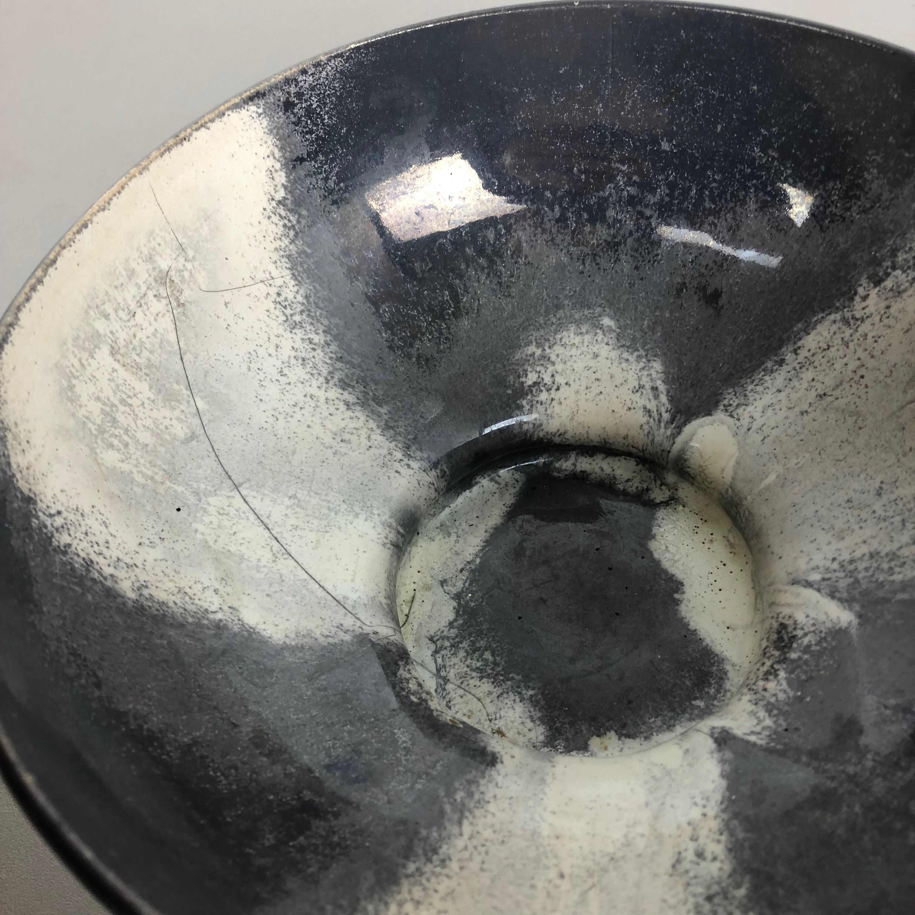 Set of 3 grey ceramic studio pottery vase objects by Otto Keramik, Germany 1980s