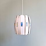 Scandinavian pendant light in metal and prismatic glass, Werner Schou, 1960-70