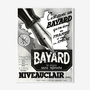 Vintage poster 30s Bayard luxury pen