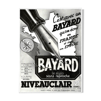 Vintage poster 30s Bayard luxury pen