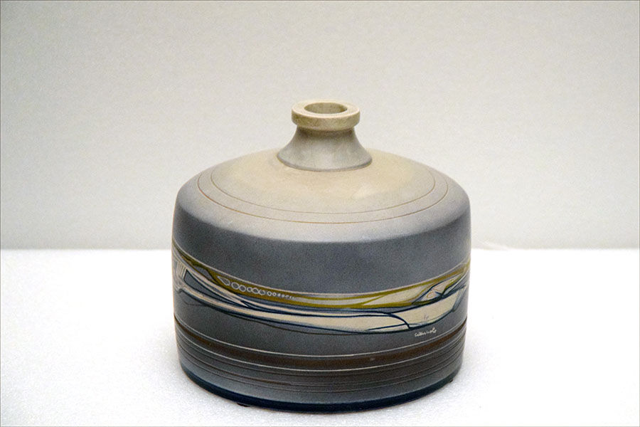 Terracotta vase with futurist decoration, 1960s