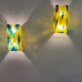 Pair of model glass wall lamps Chartres by Van Oyen for Raak
