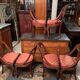 Suite of 6 gondola chairs in solid mahogany period early nineteenth Restoration