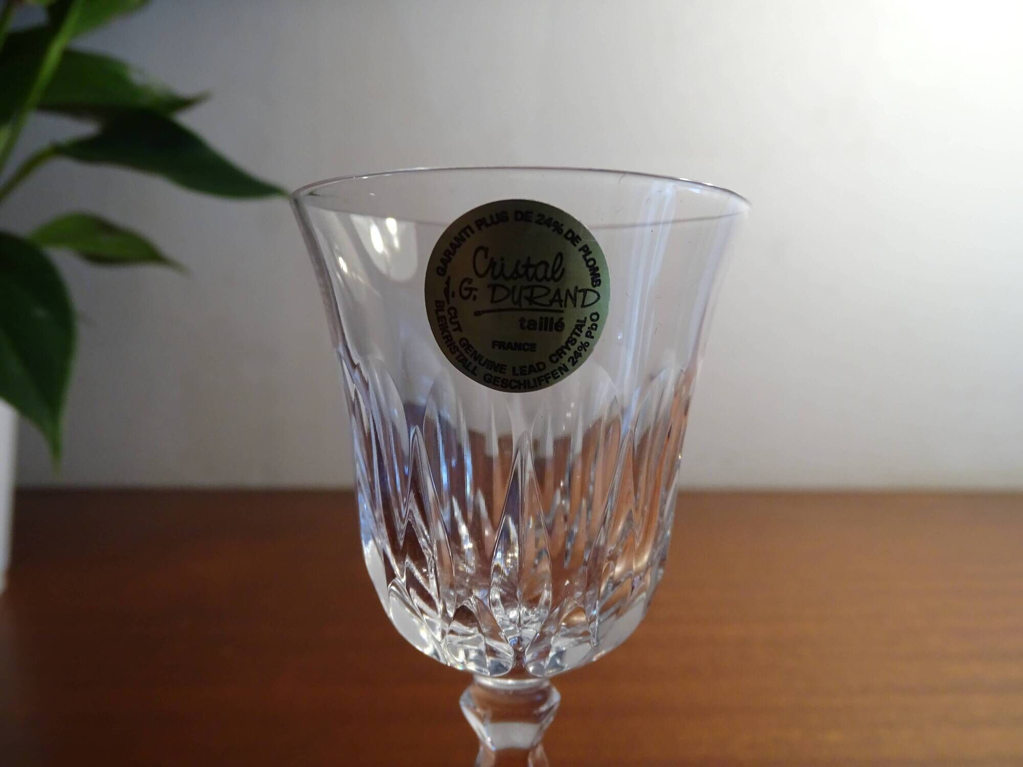 6 glasses white wine Cristal d'Arques JG Durand Villiers 7 cl size Beaulieu