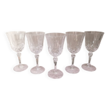 5 verres à pied en cristal
