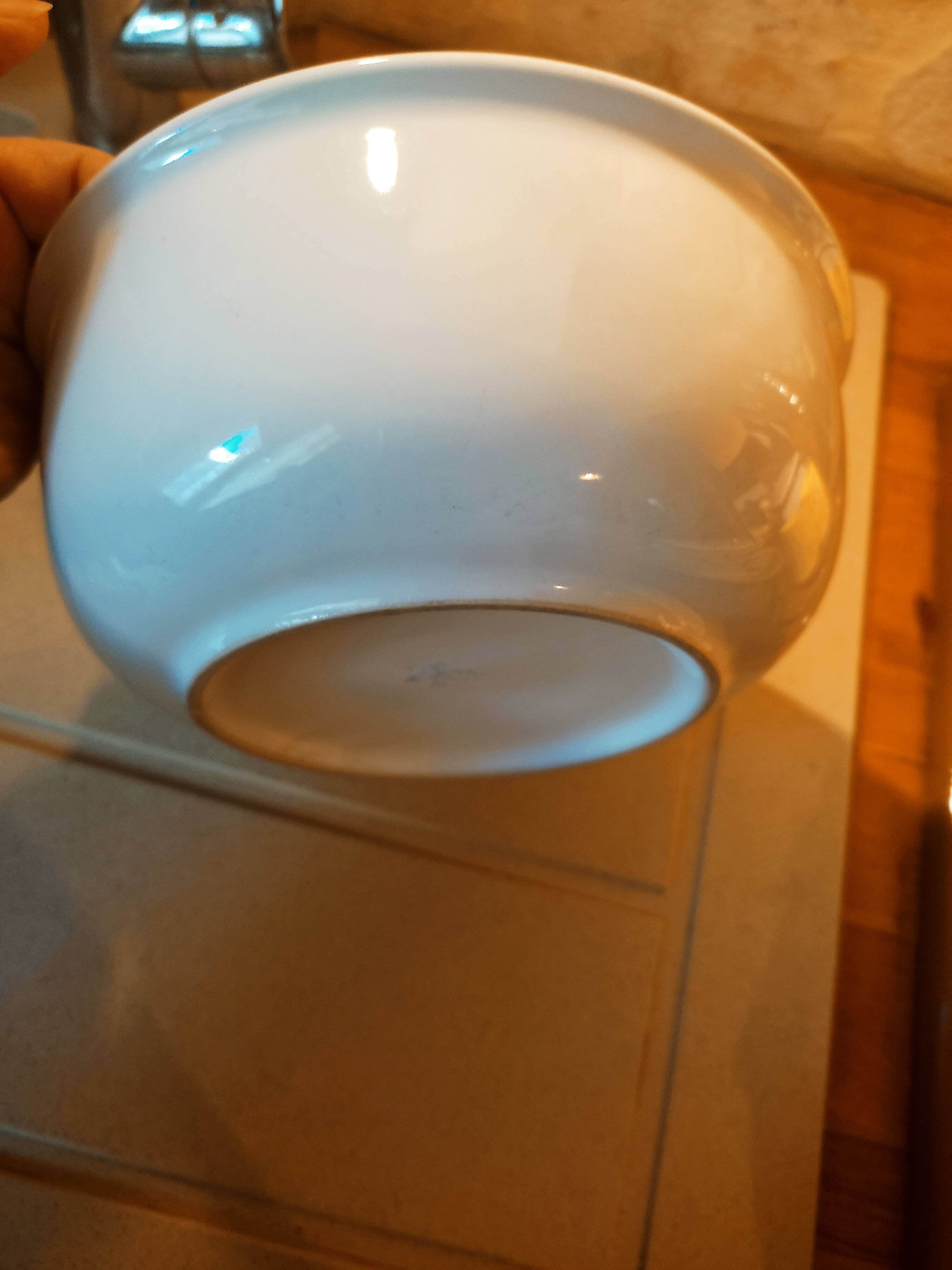 White bowl in earthenware