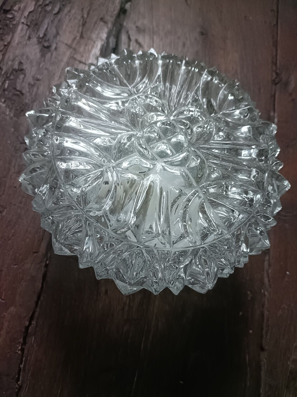 Ceiling light, vintage wall lamp with moulded glass.