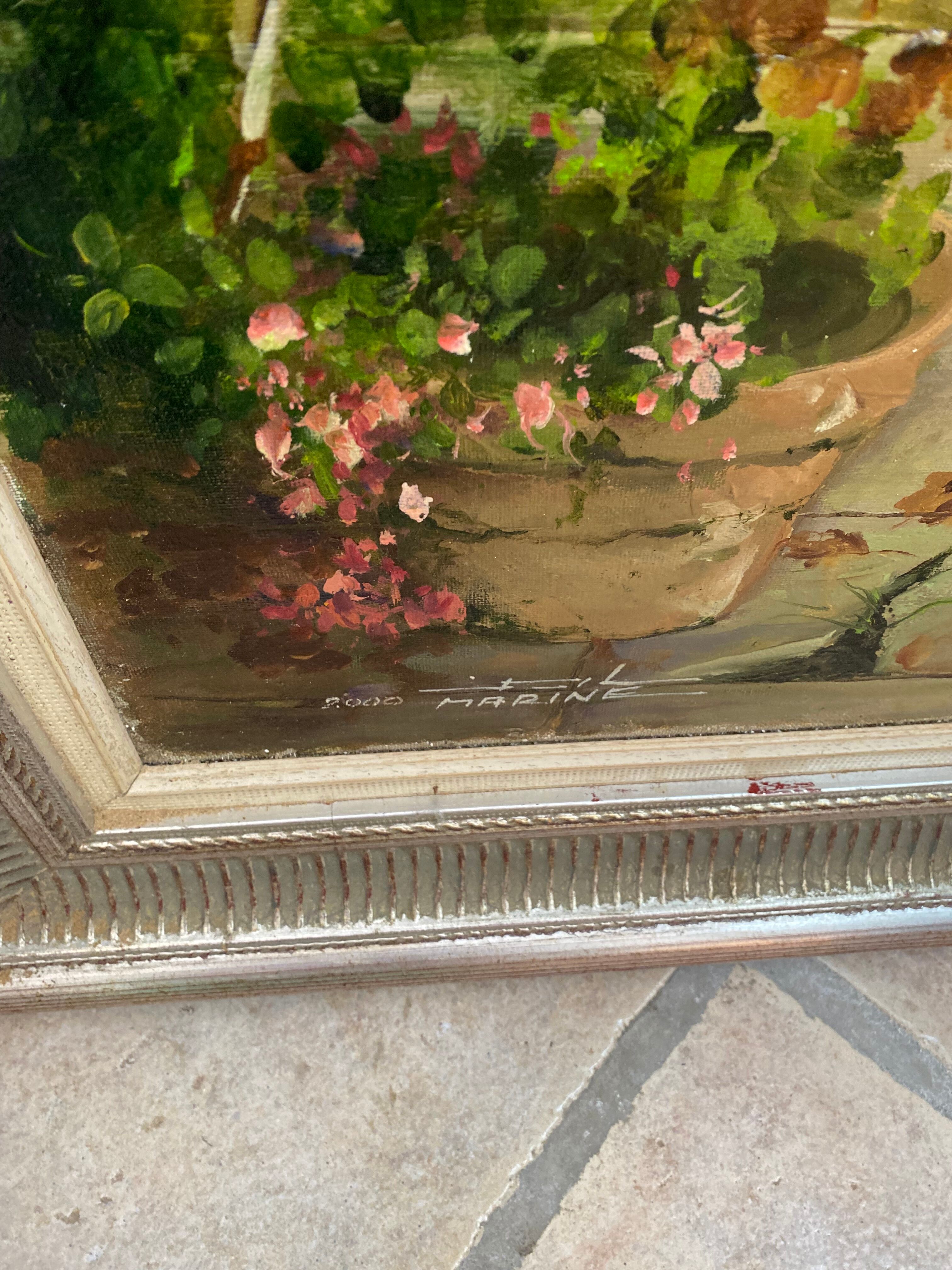 Peinture "vue de jardin" contemporain