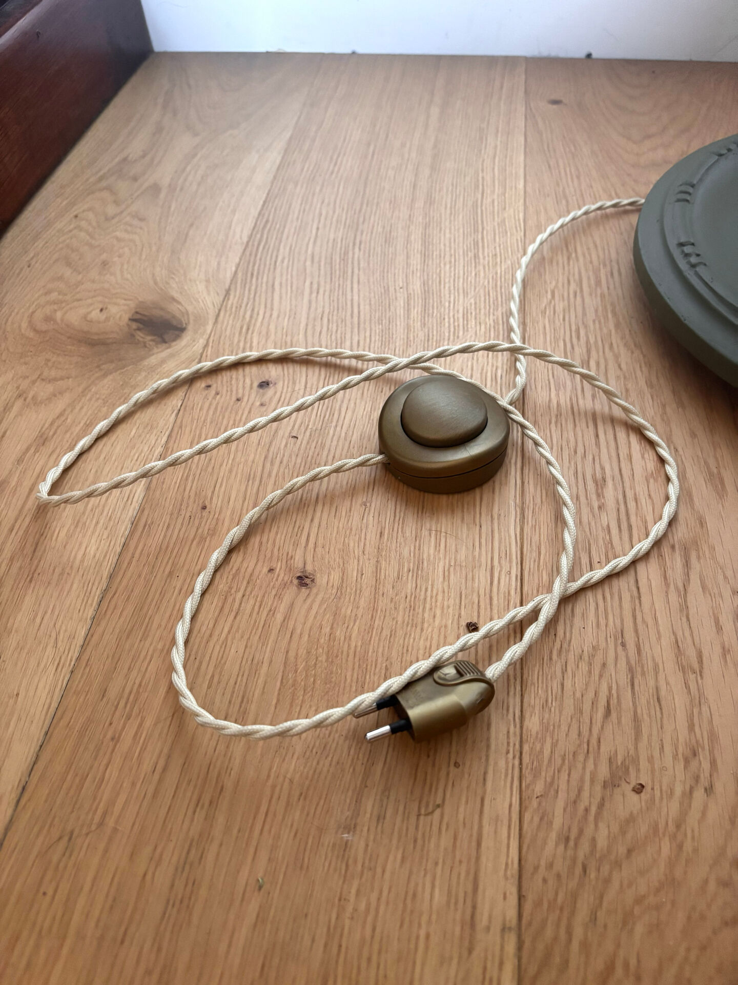 Restored vintage floor lamp – handmade Thevenon lampshade