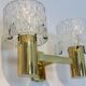 Sophisticated pair of brass wall lamps 1970s