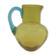 Pichet à eau George Sand verre soufflé ambre et bleu