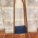 Deep Blue Wood Side Table with 2 Shelves Renovated