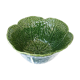 Saladier like cabbage leaves in green dabbling