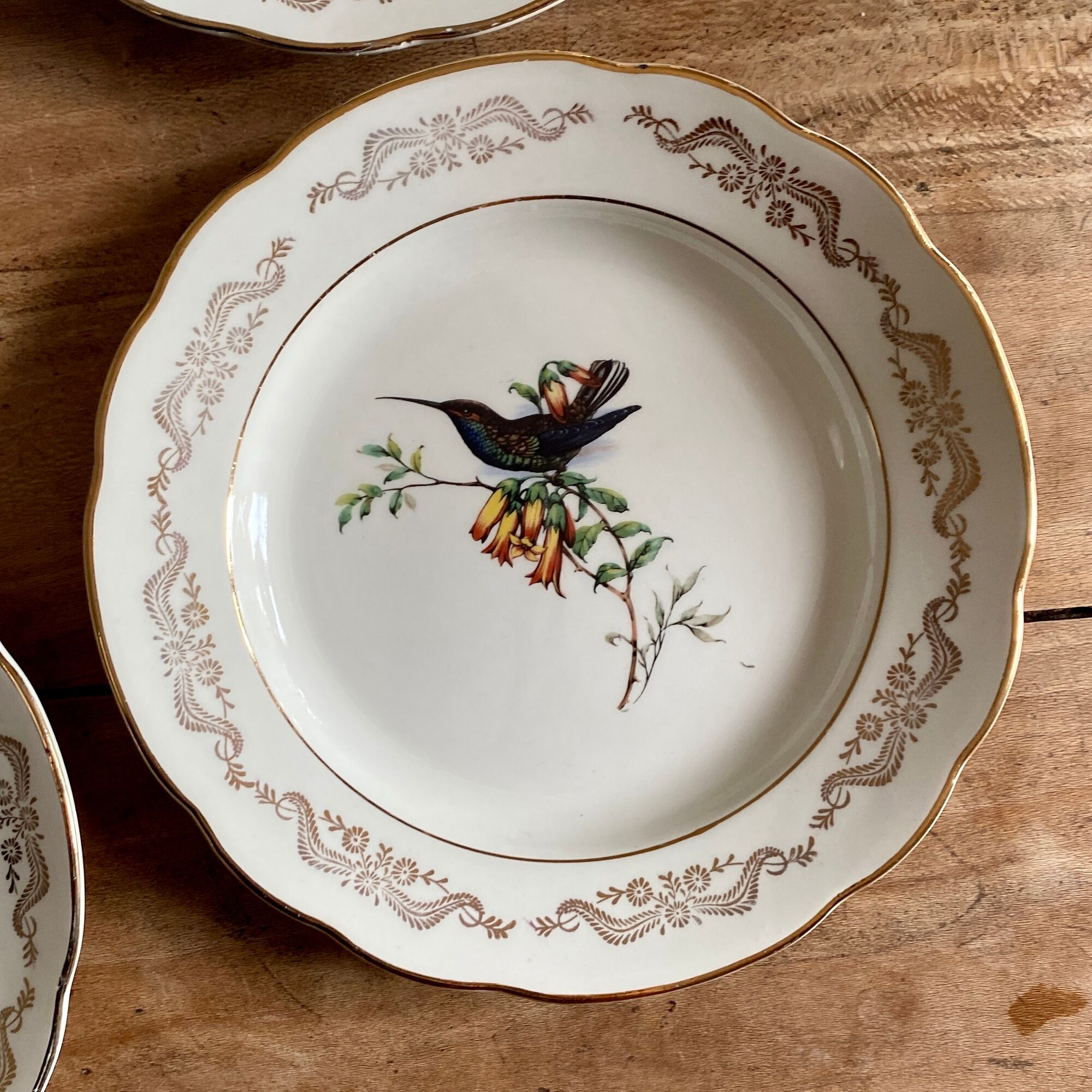 Set of 6 vintage flat plates, model Moineaux de Paris de Gien