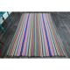 Vintage Turkish Oushak Handmade Wool Cotton Blue Pink Runner Rug 158x246
