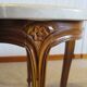 Round coffee table - Carved wood - White veined marble - Regency/Louis XV style