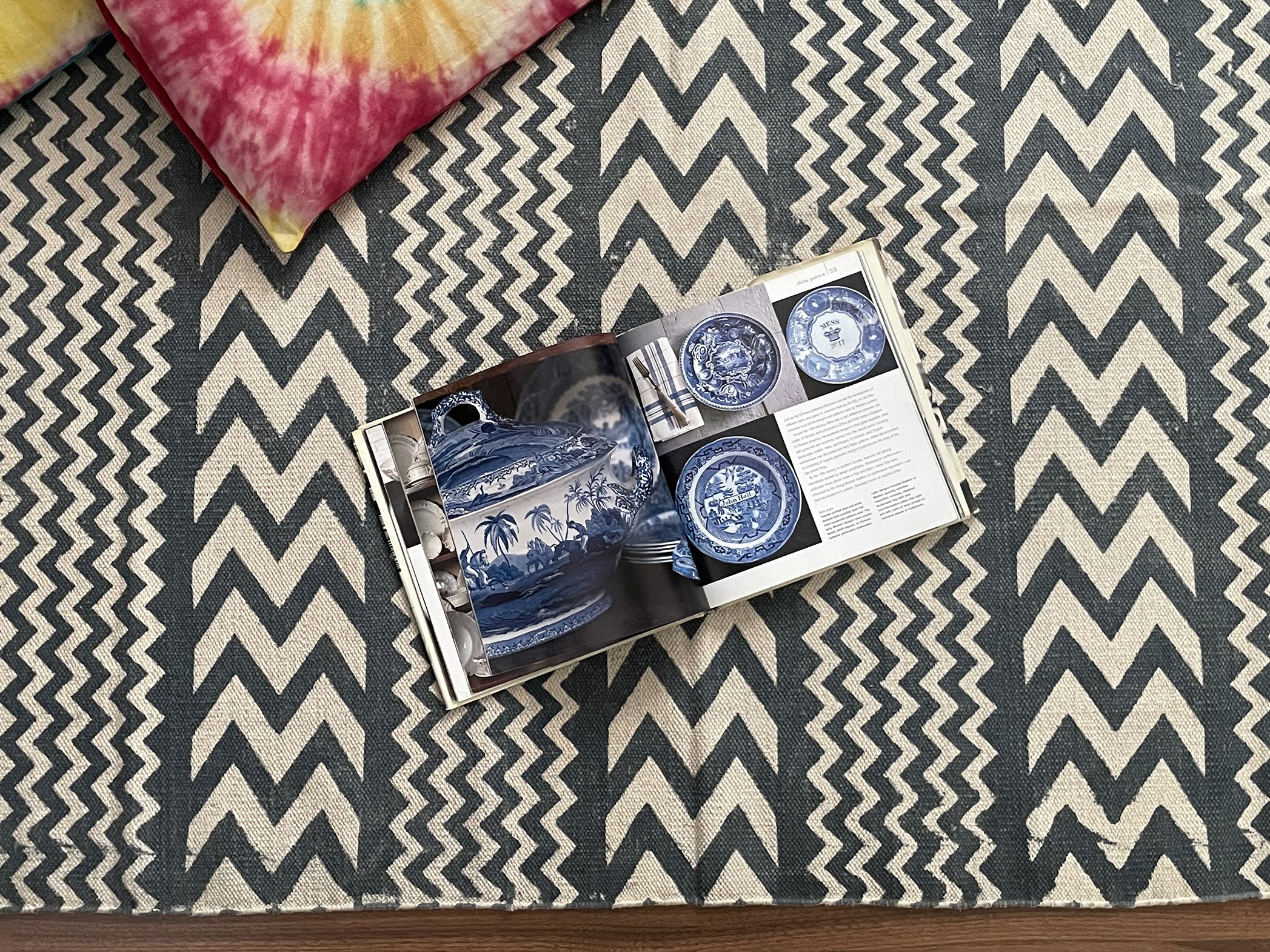 Cotton hand weaved hand block printed picnic rug