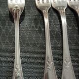 Set of 8 table forks silver metal Ercuis