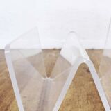 Plexiglas sofa end magazine holder