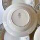 6 deep plates Digoin & Sarreguemines, emerald green floral decoration