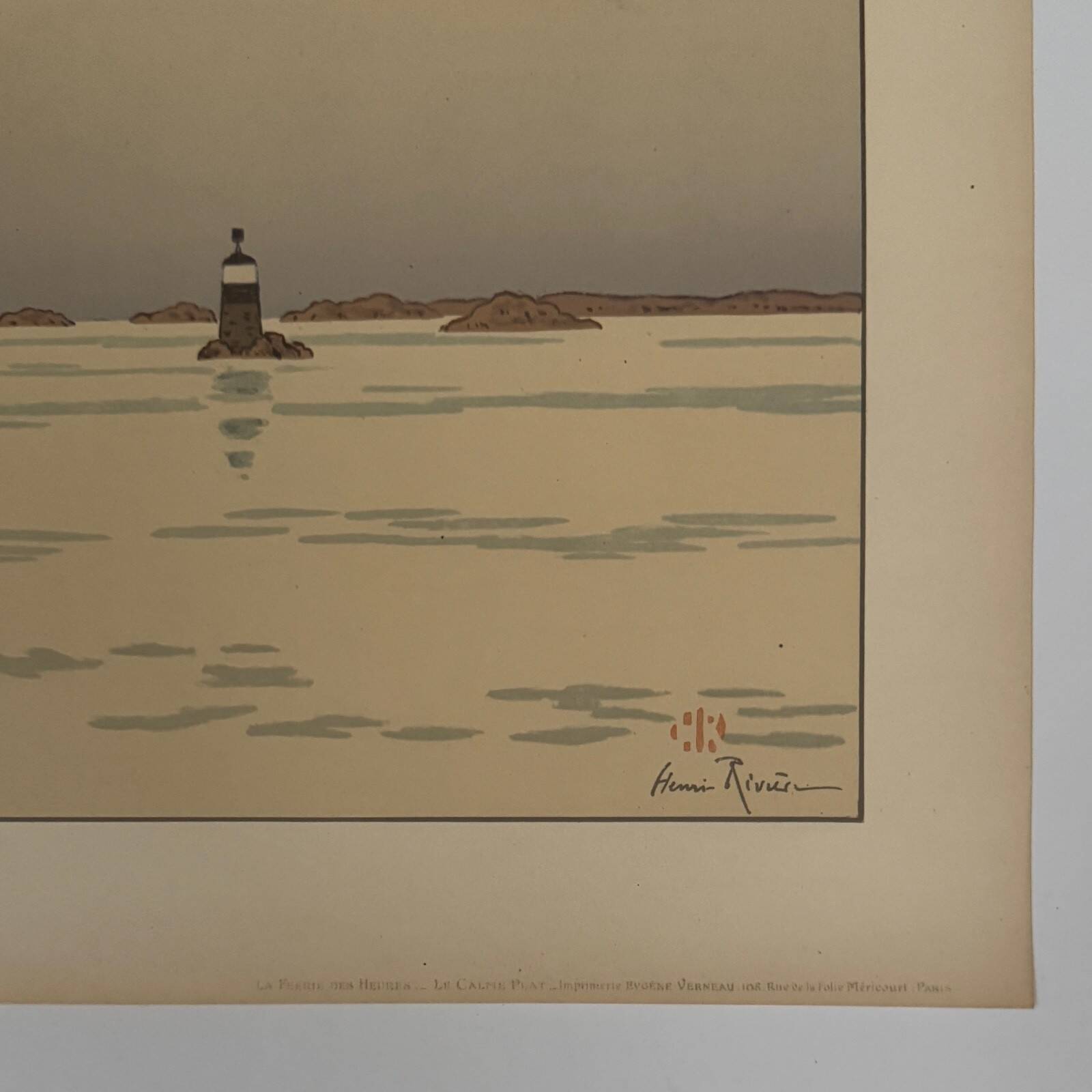 Lithographie par Henri Rivière La Féérie des Heures - Le Calme plat