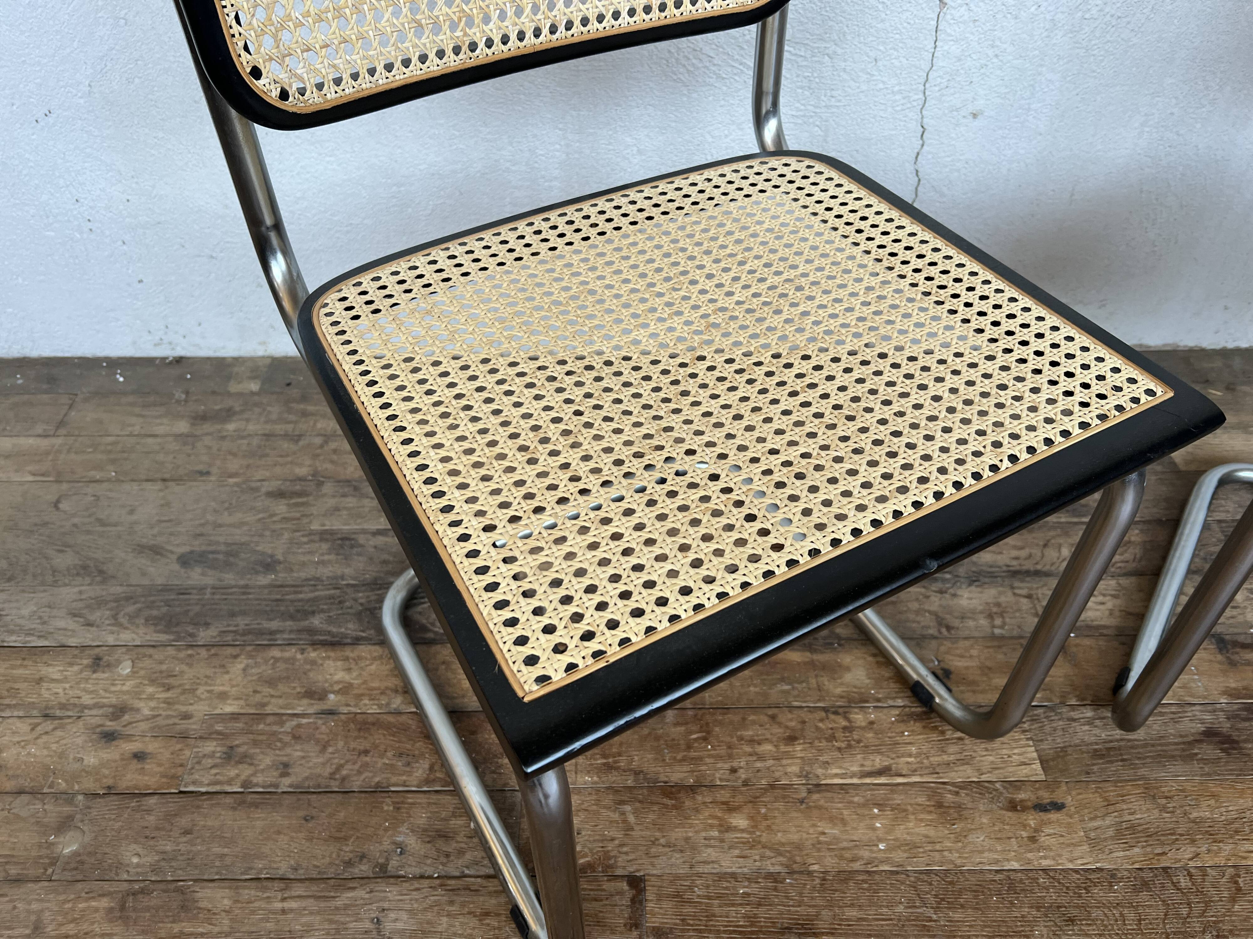 Pair of chairs B32 Marcel Breuer Bauhaus design made in Italy