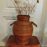 Handcrafted rattan amphora