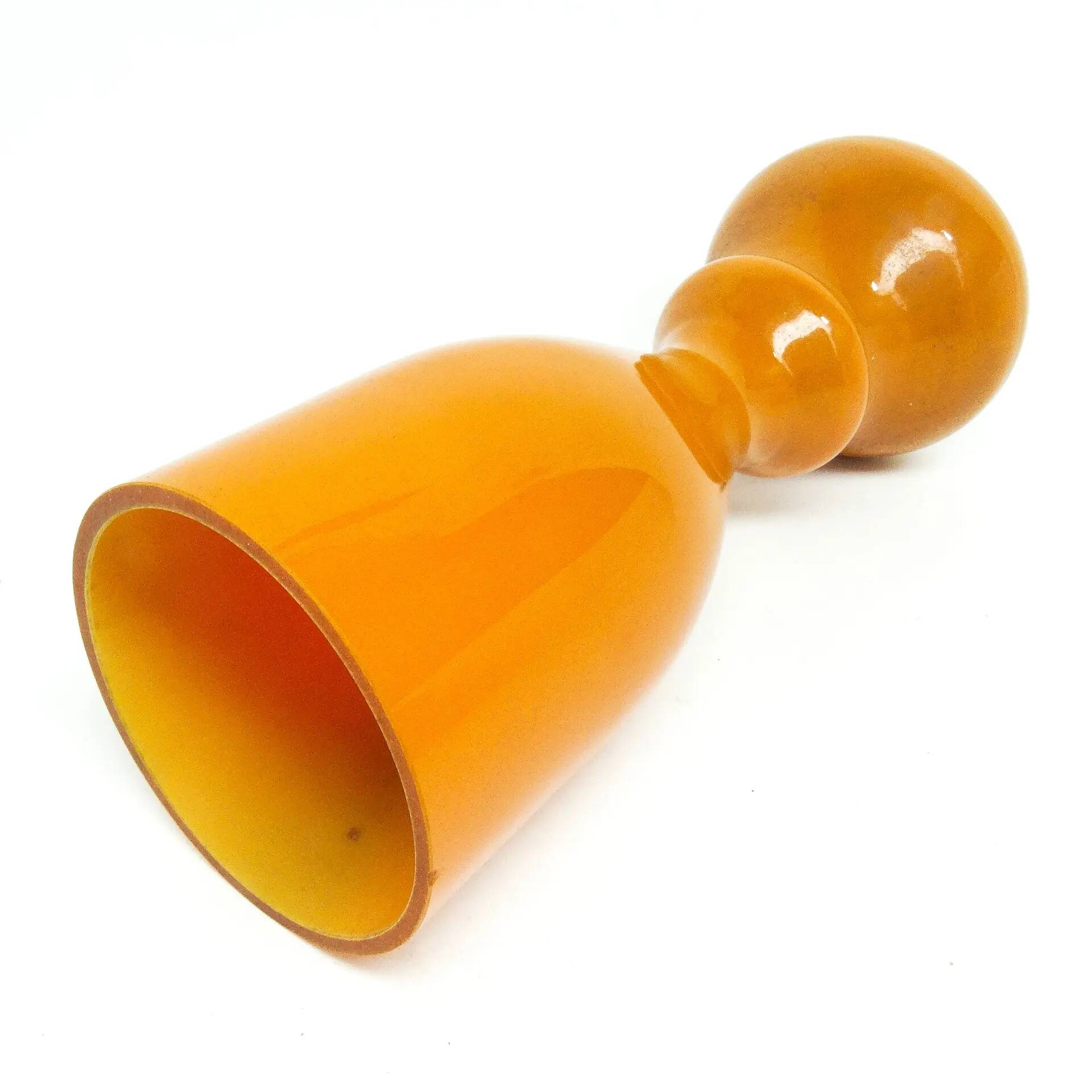 Angel vase, modernism, orange glass, designed by S. Sadowski, Poland, 1970s