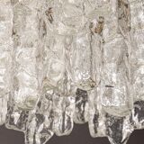 Large frosted glass chandelier from Murano by Kalmar, Austria, 1960s.
