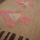 Vintage Kilim Runner, 1960s Burgundy & Pink Wool Rug 295 x 120 cm