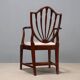 Fauteuil ancien style Regency en acajou et tissu, Angleterre, XIXe siècle