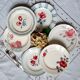 Old flat plates mismatched in earthenware