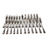 12 forks, 12 silver-plated fish knives Boulenger LXV