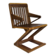 Zig Zag Vintage Chair Unique Piece Z Chair Solid Armchair, 70s 80s