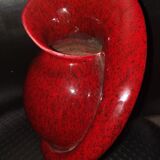 Ceramic rose heart vase by Fred and Andrée Stocker circa 1950