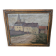 Oil on Panel Painting Animated Landscape Village Signed Gaëtan MONTAGNEY 1888