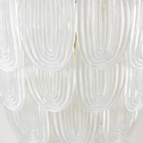 Translucent white Murano glass chandelier. Italy, contemporary work.