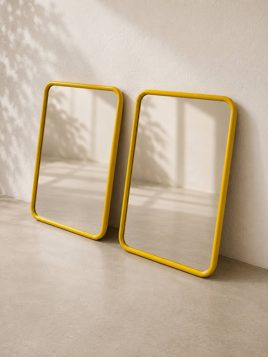 Pair of vintage yellow mirrors — 70s/80s