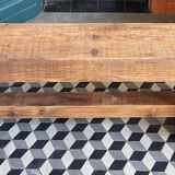 Old raw wooden bench