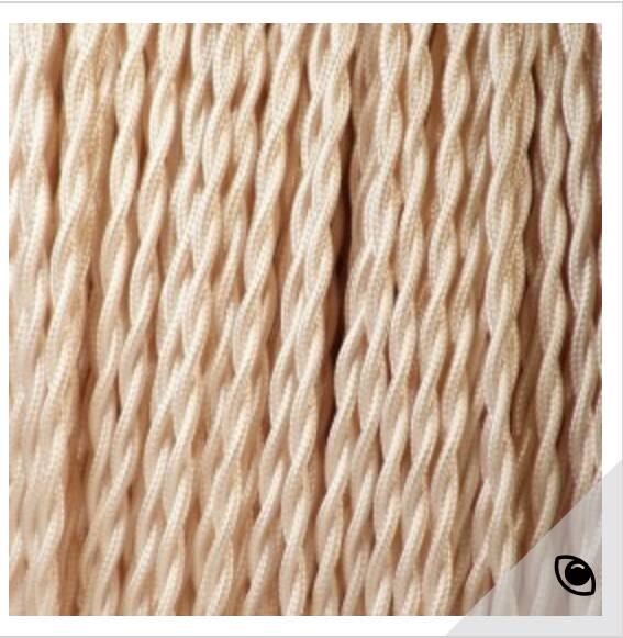Ceramic lamp, 2M fabric cable, cotton lampshade