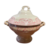 Soupière in earthenware iron earth Sarreguemines service Edge 1900