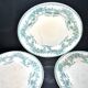 Onnaing Faïencerie set of 4 Coppelia plates with green floral decoration, iron earthenware