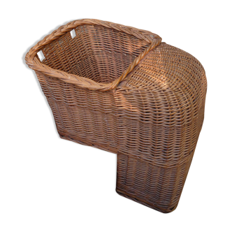 Wicker staircase /baby carrier bike basket, vintage 50s